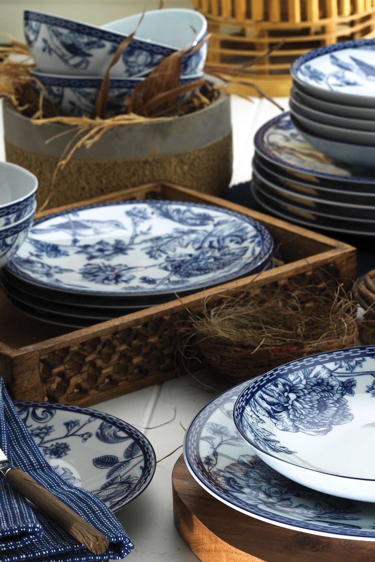 ZG24Y2420939016 Azul Blanco 100% PORCELANA