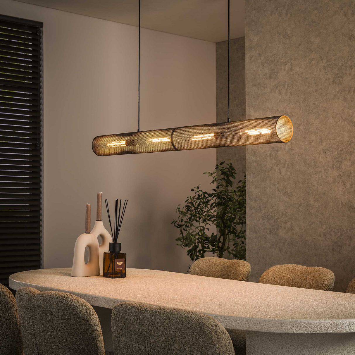 Hanglampen - Hanglamp Zavi 120 cm mesh zwart - Dimehouse