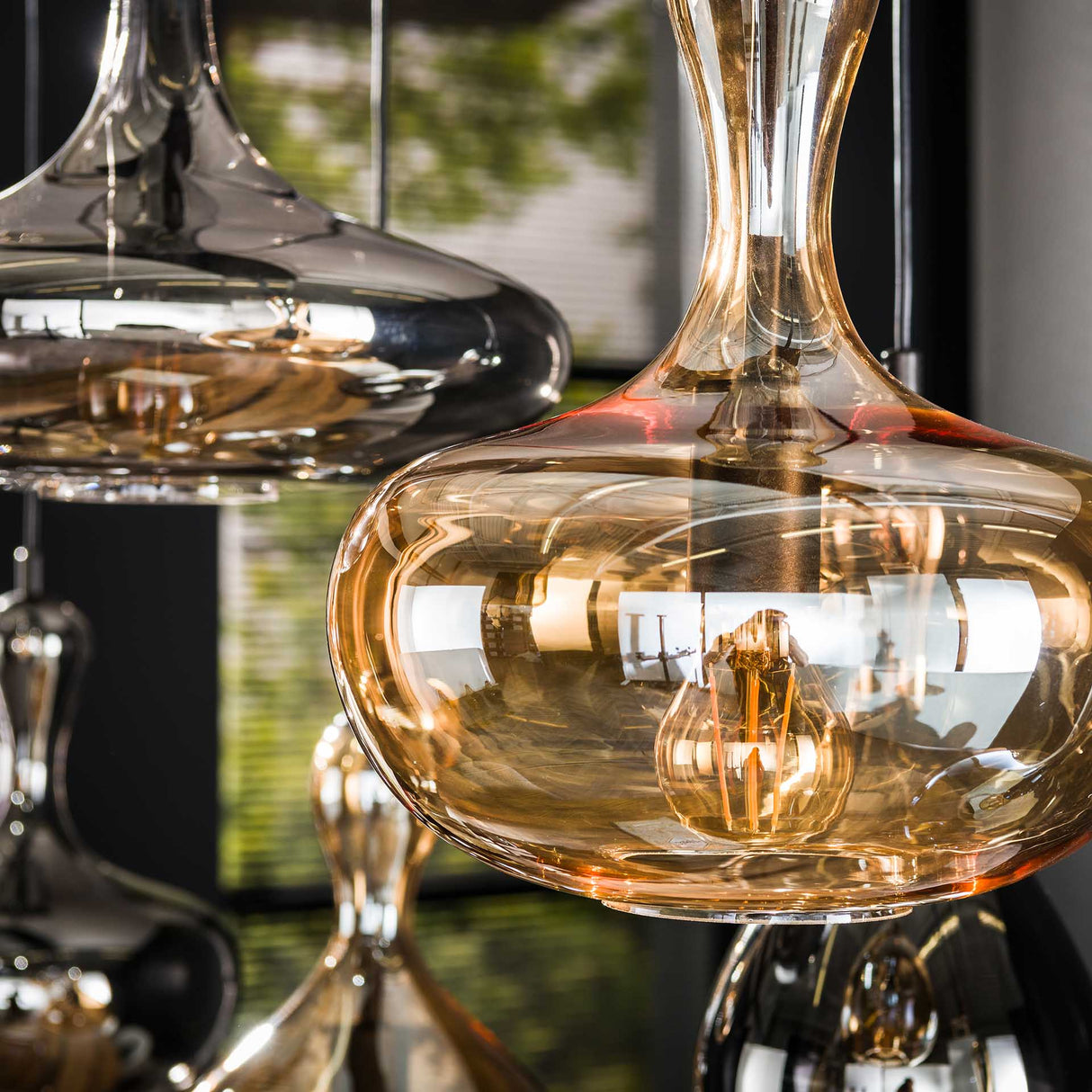 Lámpara colgante moderna de vidrio escalonada Lessy 7 luces Ártico