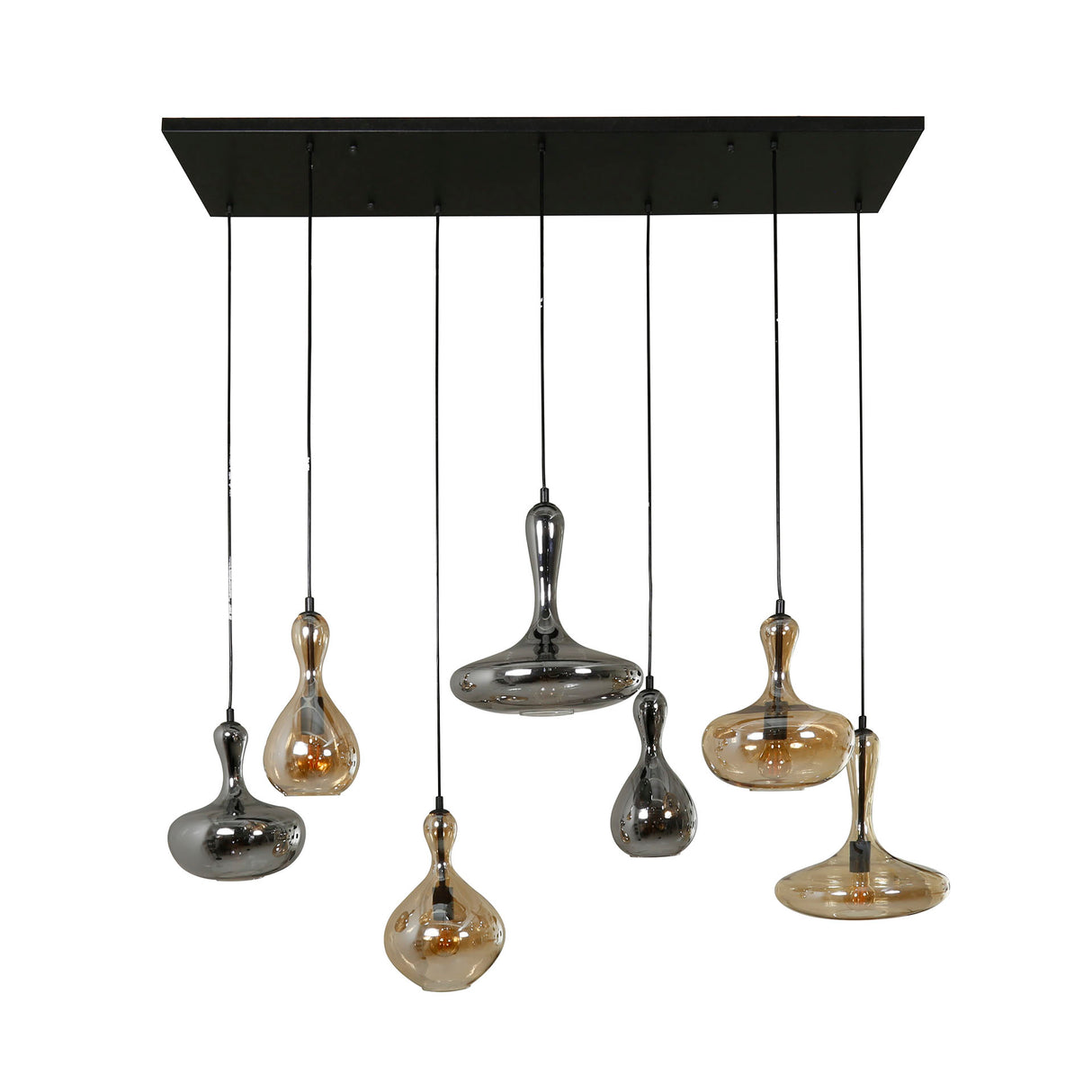 Lámpara colgante moderna de vidrio escalonada Lessy 7 luces Ártico