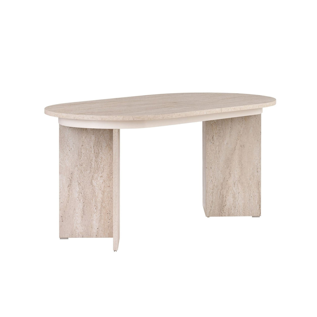 Mesa de comedor extensible Sorell travertino 160 cm Compuesto de madera revestida de melamina