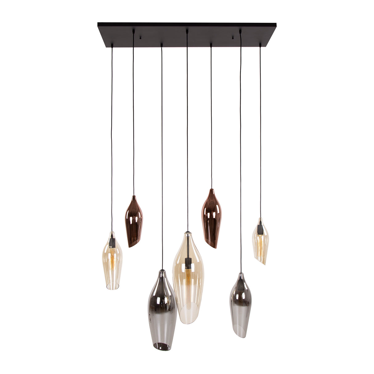 Hanglampen - Moderne Hanglamp Coco 7 - lichts gekleurd glas - Dimehouse