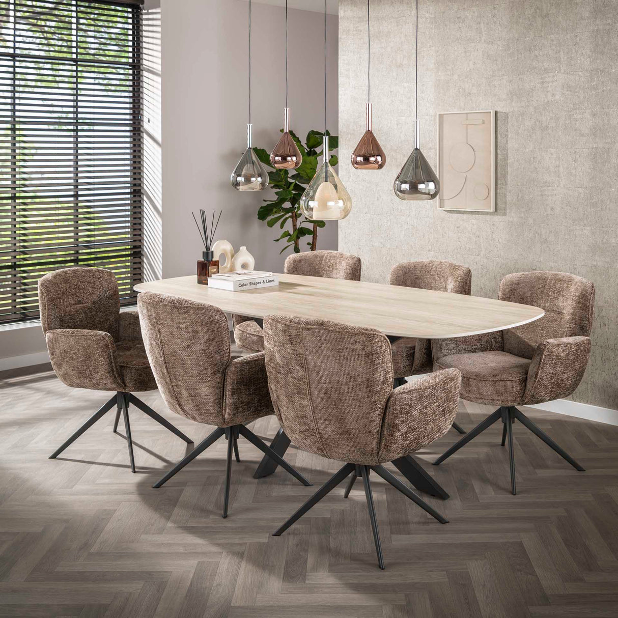 Lámpara colgante de 5 luces negra de 123 cm