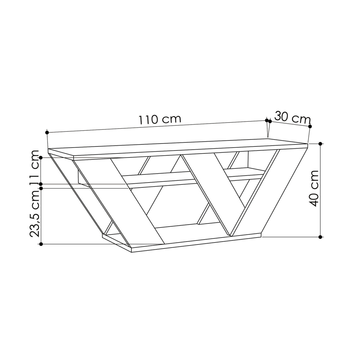 TV Meubels - TV Meubel Pipralla Wit Melamine 110x40x30 cm - Dimehouse