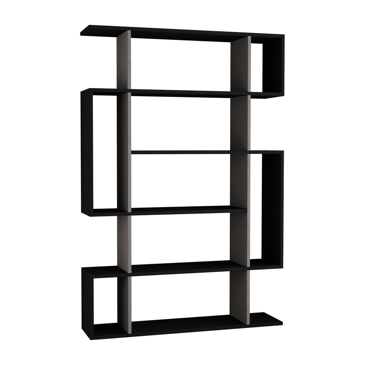 Boekenkasten - Boekenkast Mito Antraciet Bruin Melamine 110x161x25,5 cm - Dimehouse