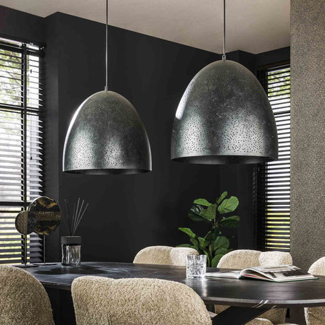 Lámpara colgante industrial Kylian de 2 luces Metal Negro