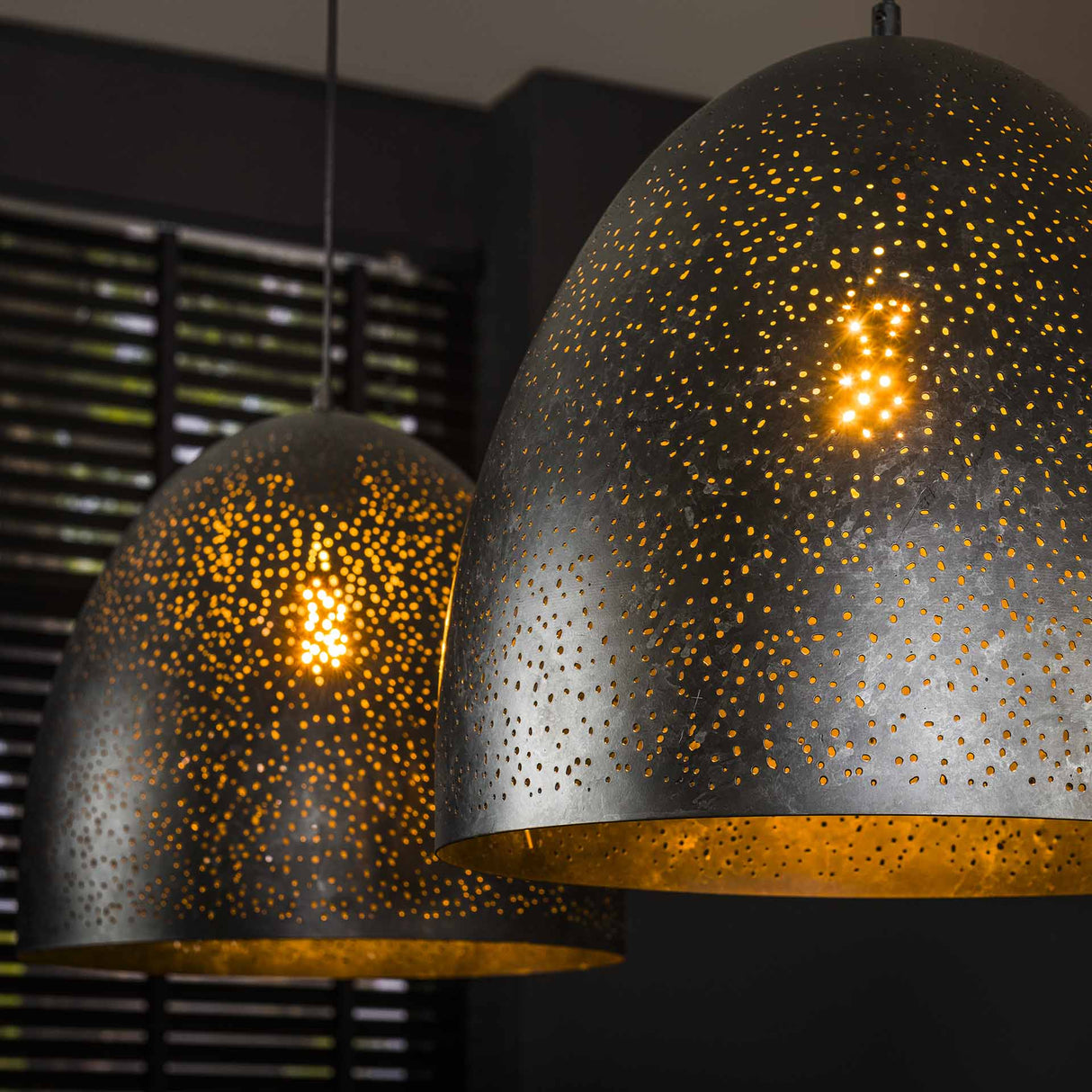 Lámpara colgante industrial Kylian de 2 luces Metal Negro