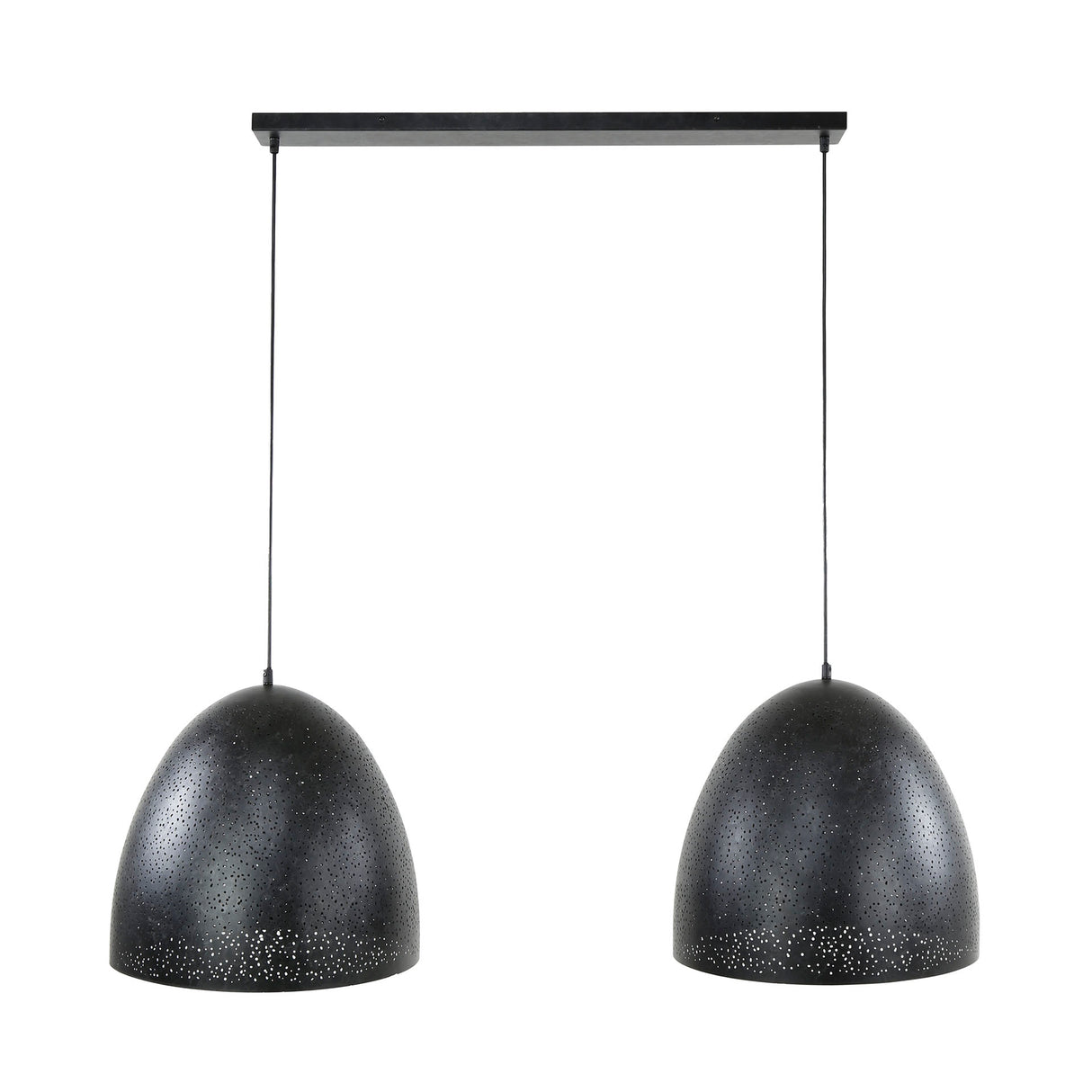 Lámpara colgante industrial Kylian de 2 luces Metal Negro