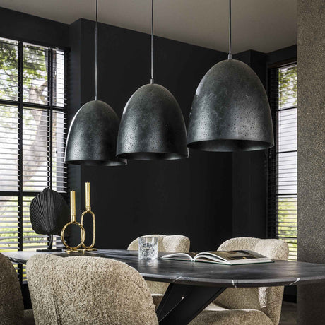 Lámpara colgante industrial Kylian de 3 luces Metal Negro