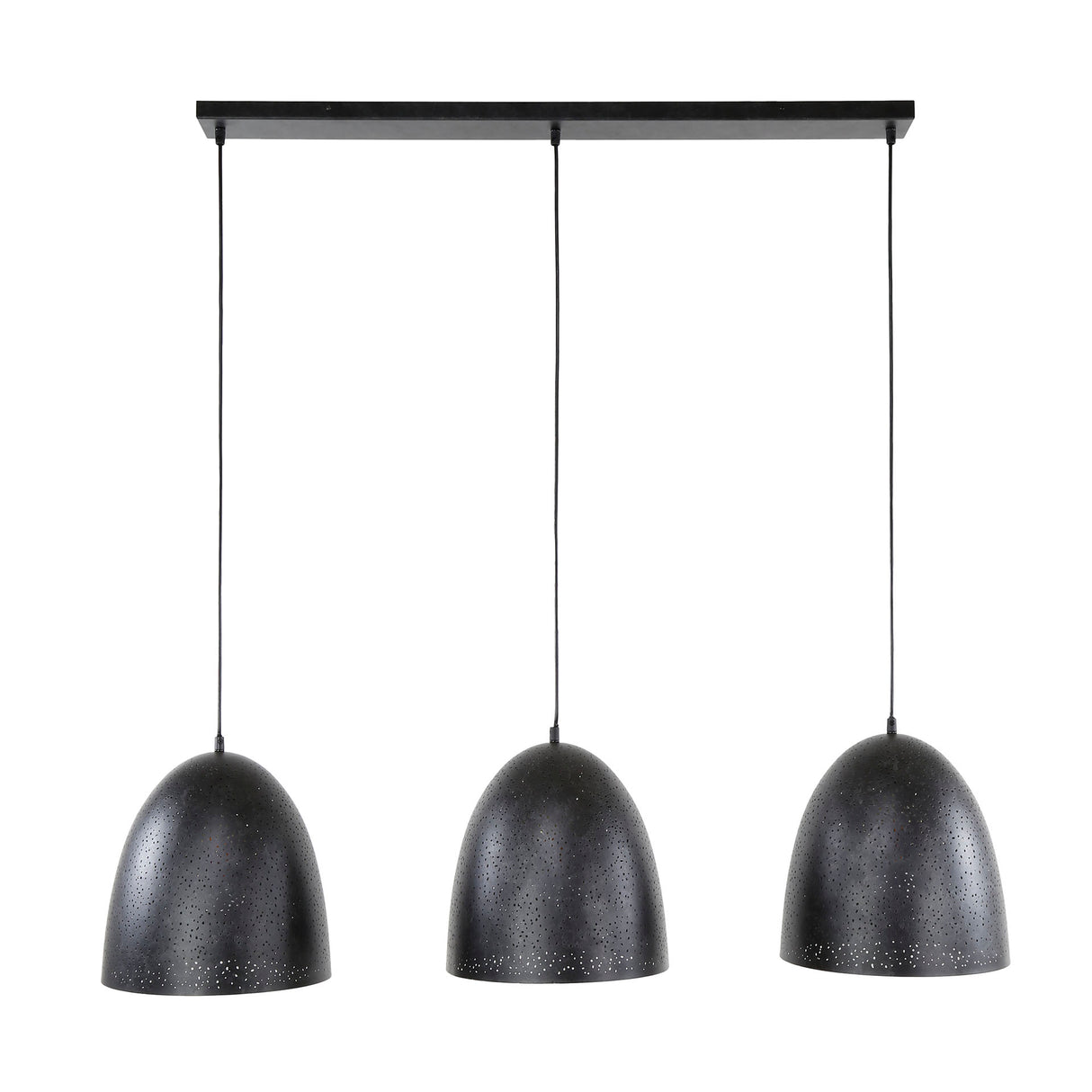 Lámpara colgante industrial Kylian de 3 luces Metal Negro