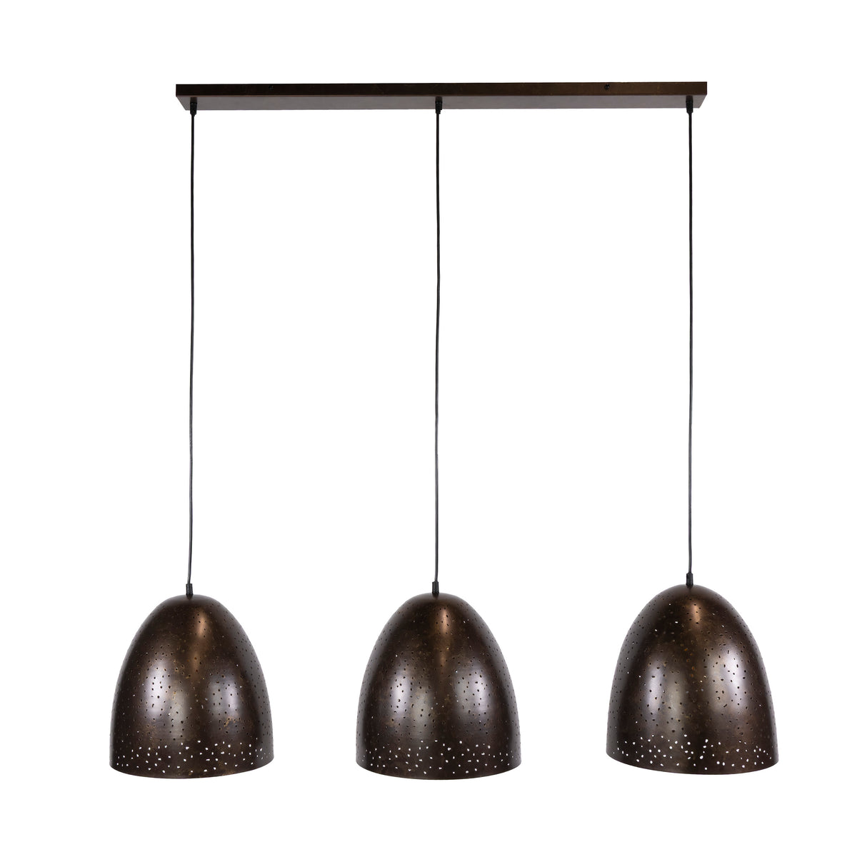 Lámpara colgante industrial Kylian de 3 luces Metal Negro