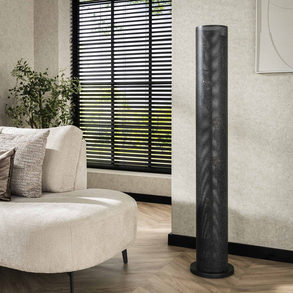 Lámpara de pie Knox 5 luces malla negra