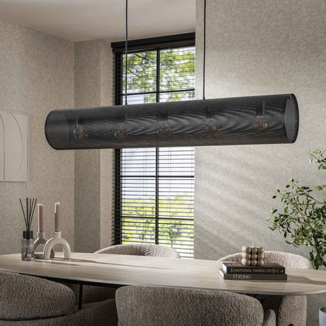 Lámpara colgante Knox 5 luces malla negra