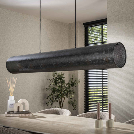 Lámpara colgante Knox 7 luces XL malla negra