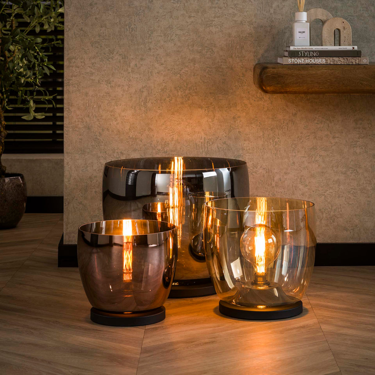 Lámpara de pie Dain UP XL Vidrio color cromo