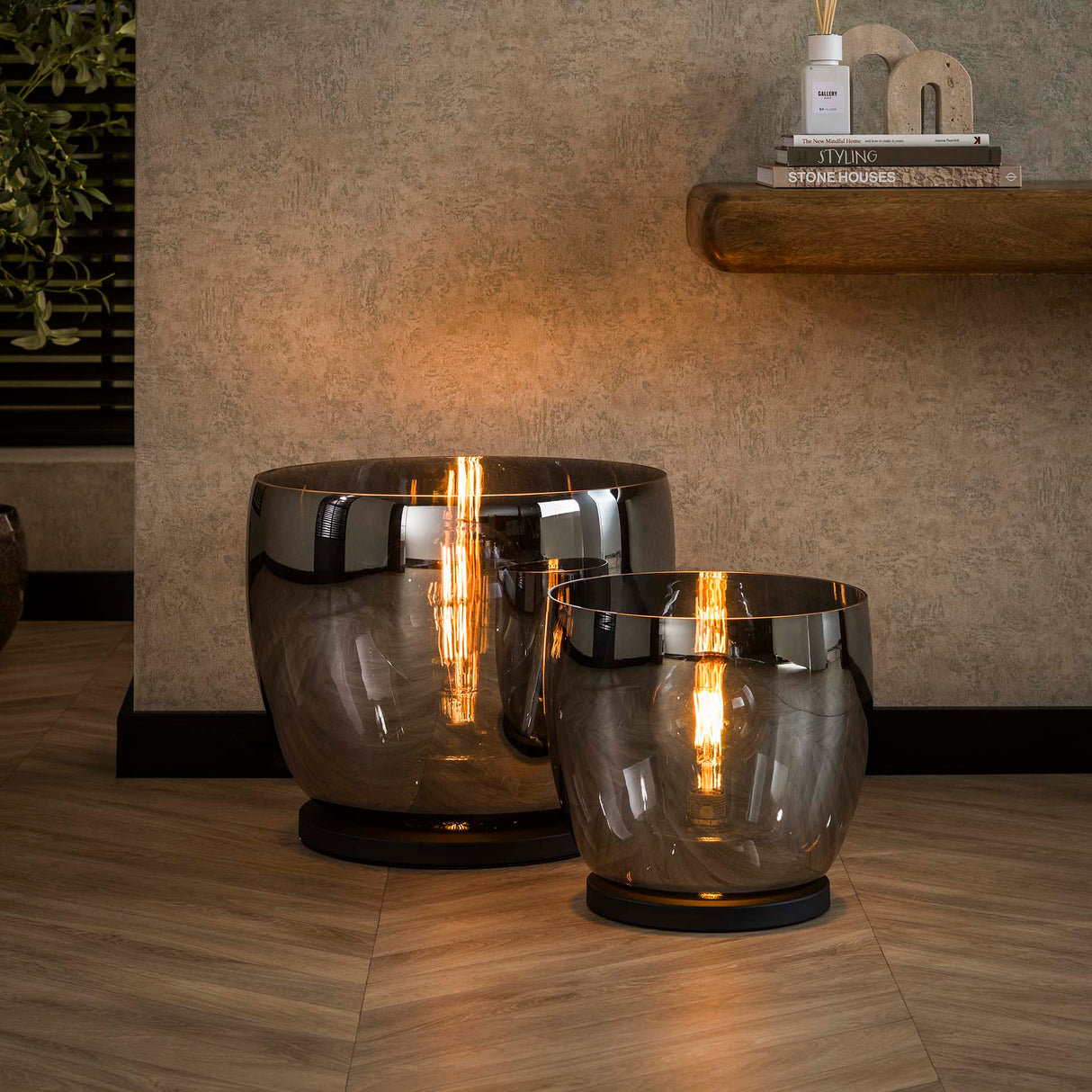 Lámpara de pie Dain UP XXL Vidrio color cromo