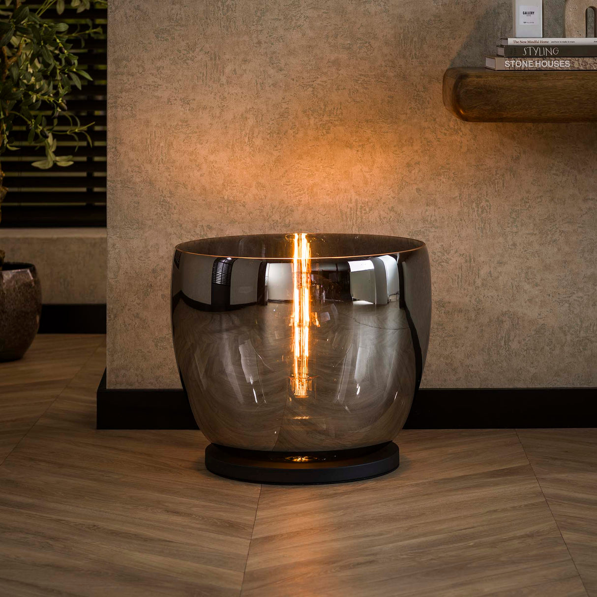 Lámpara de pie Dain UP XXL Vidrio color cromo