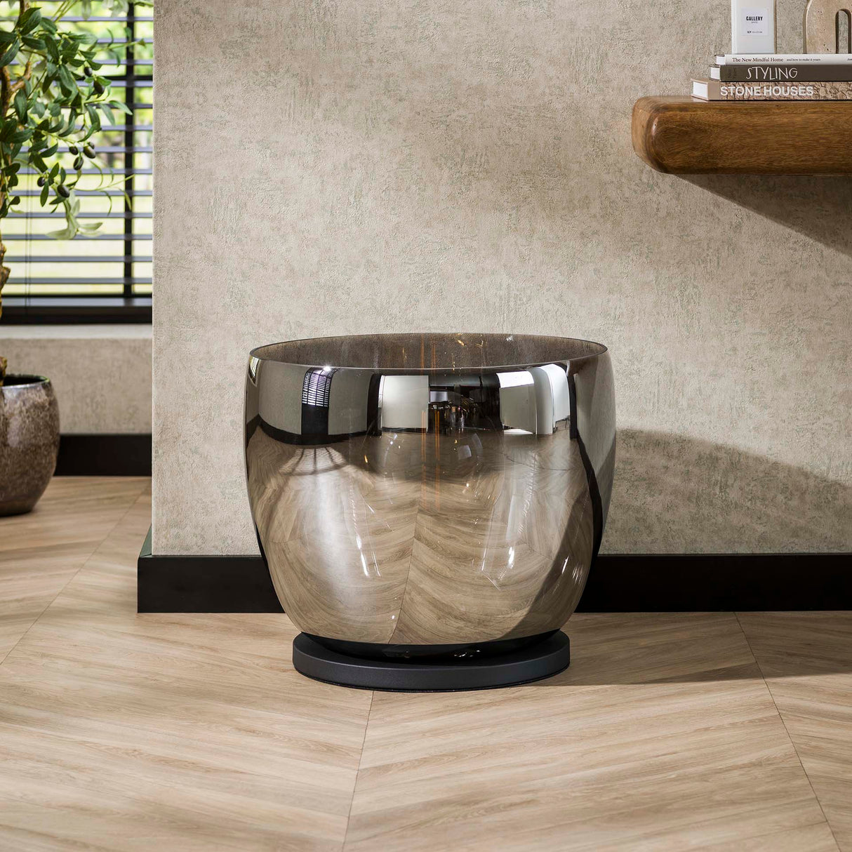 Lámpara de pie Dain UP XXL Vidrio color cromo