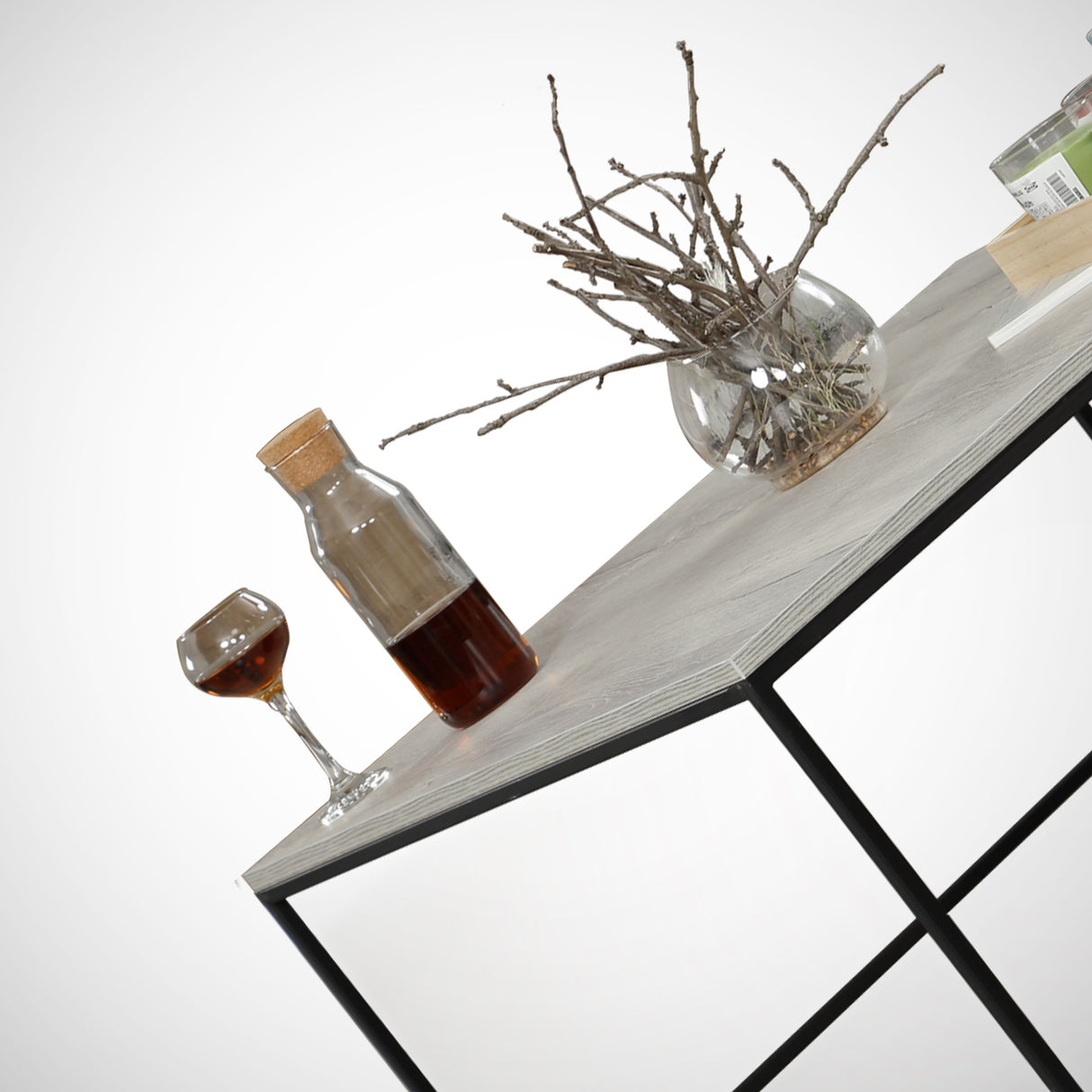 Mesa de salón cuadrada 75x75 cm Pola - Madera gris melamina