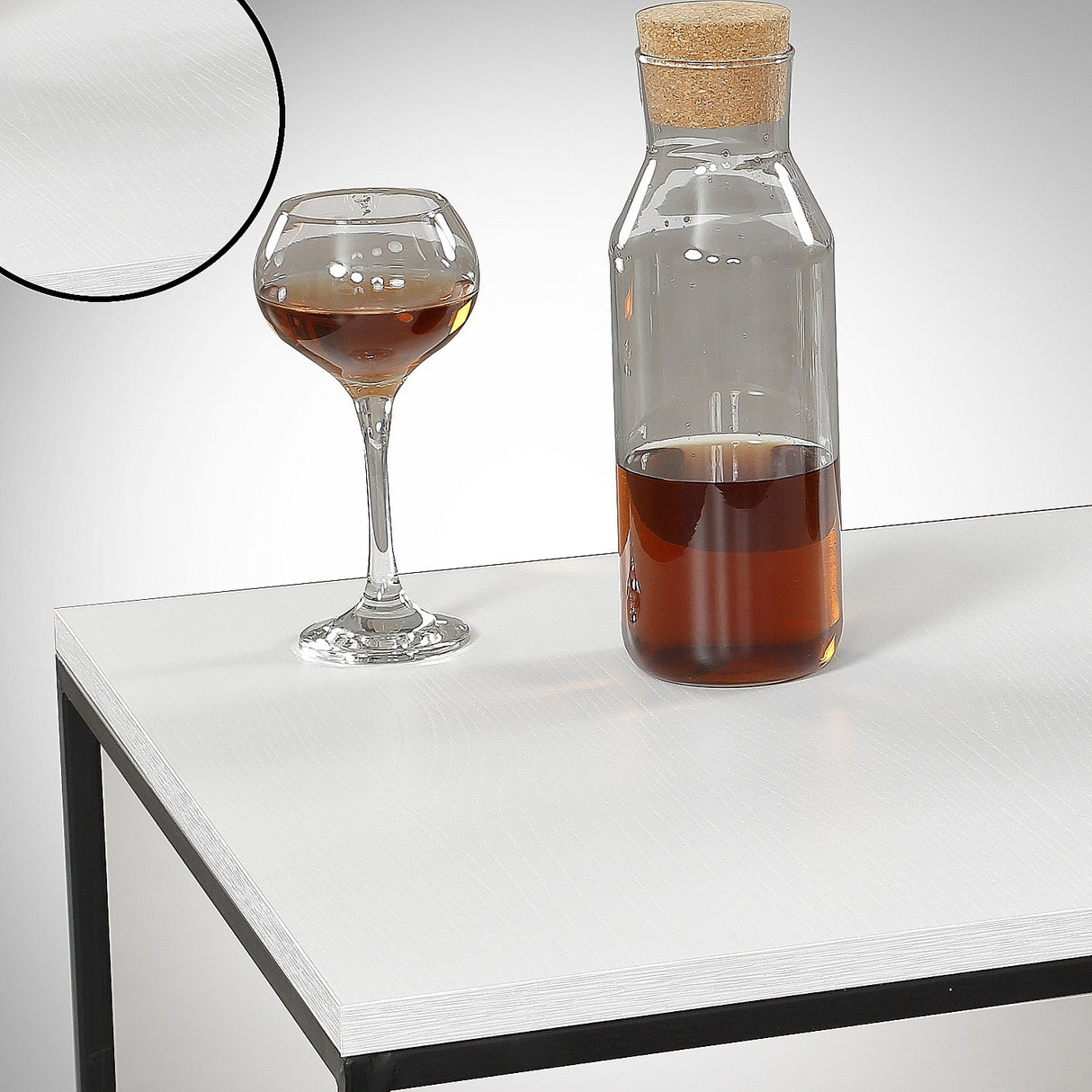 Mesa de salón cuadrada 75x75 cm Pola - Melamina blanca