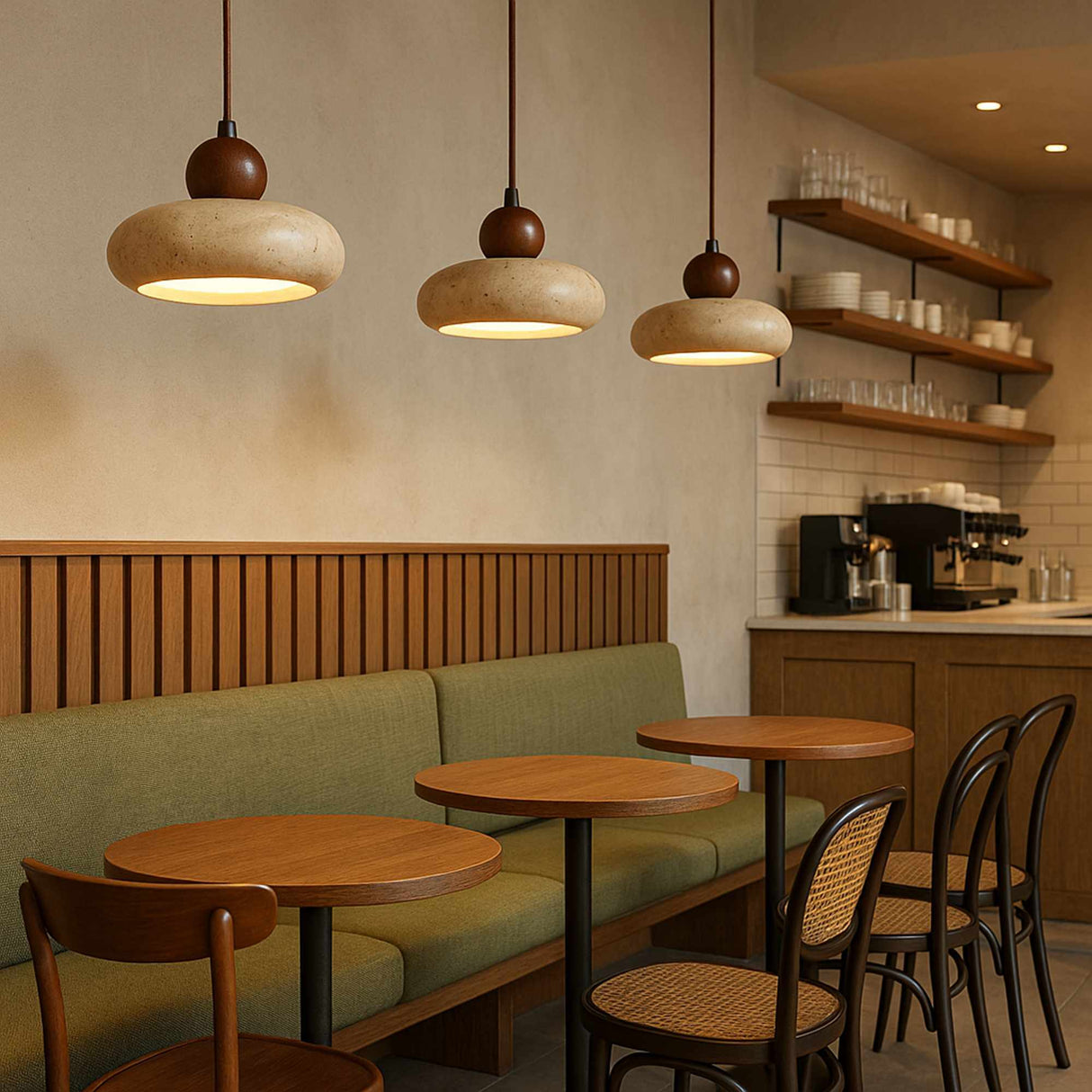 Redondo - Tapa de travertino nogal beige