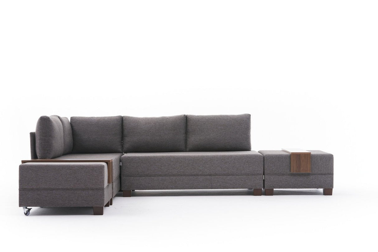 Sofá cama tela topo - XXL 280 x 210 - Izquierdo - Fly