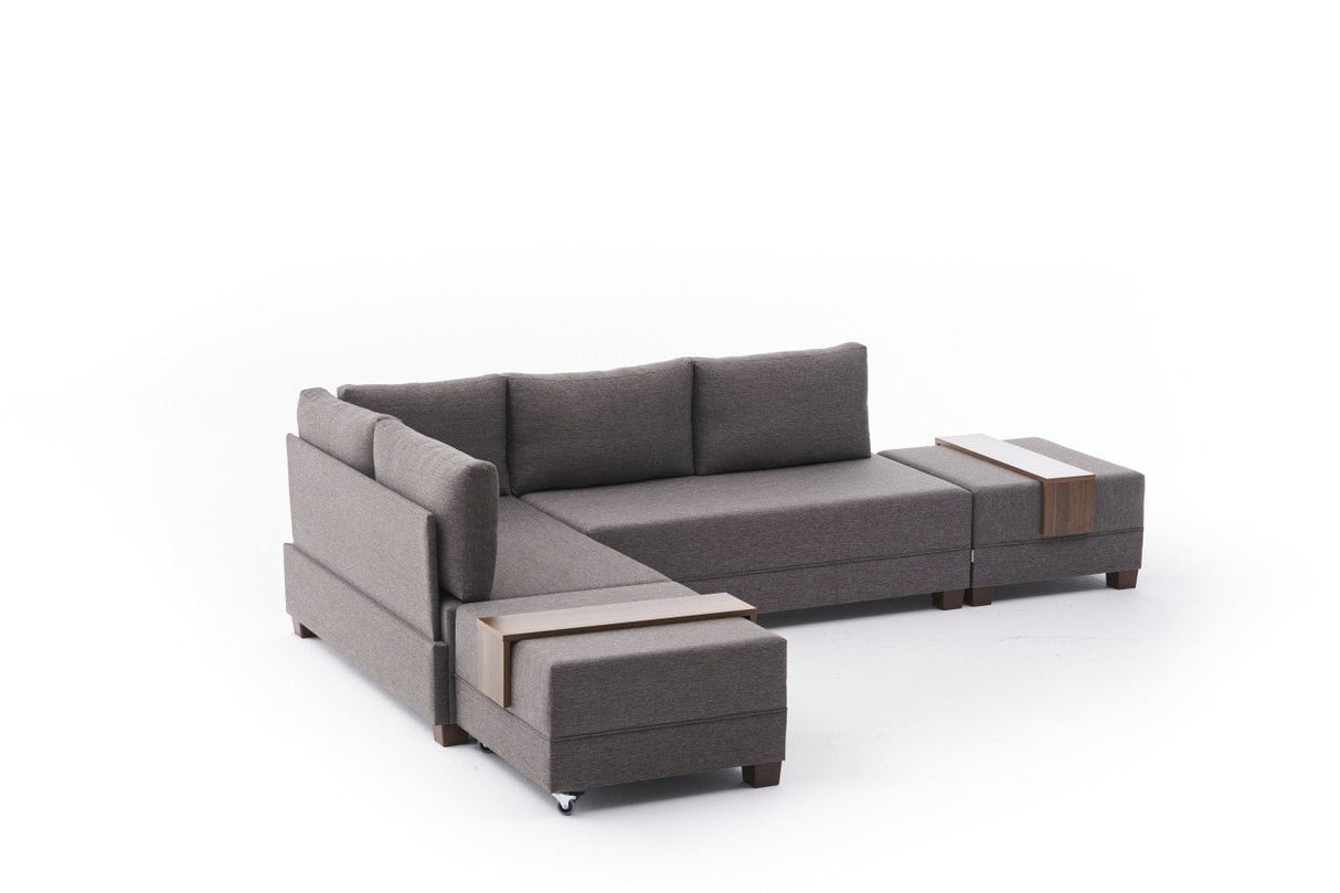 Sofá cama tela topo - XXL 280 x 210 - Izquierdo - Fly