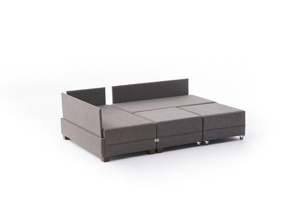 Sofá cama tela topo - XXL 280 x 210 - Izquierdo - Fly