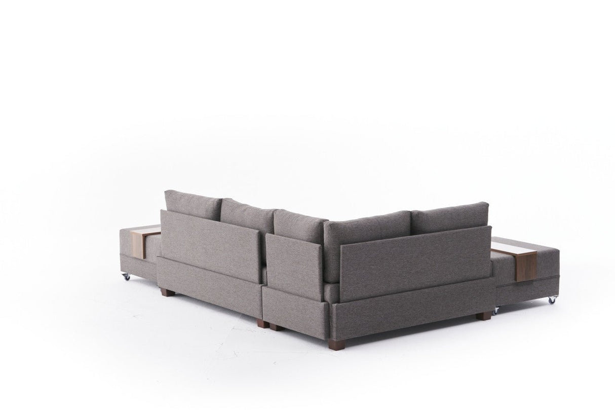 Sofá cama tela topo - XXL 280 x 210 - Izquierdo - Fly