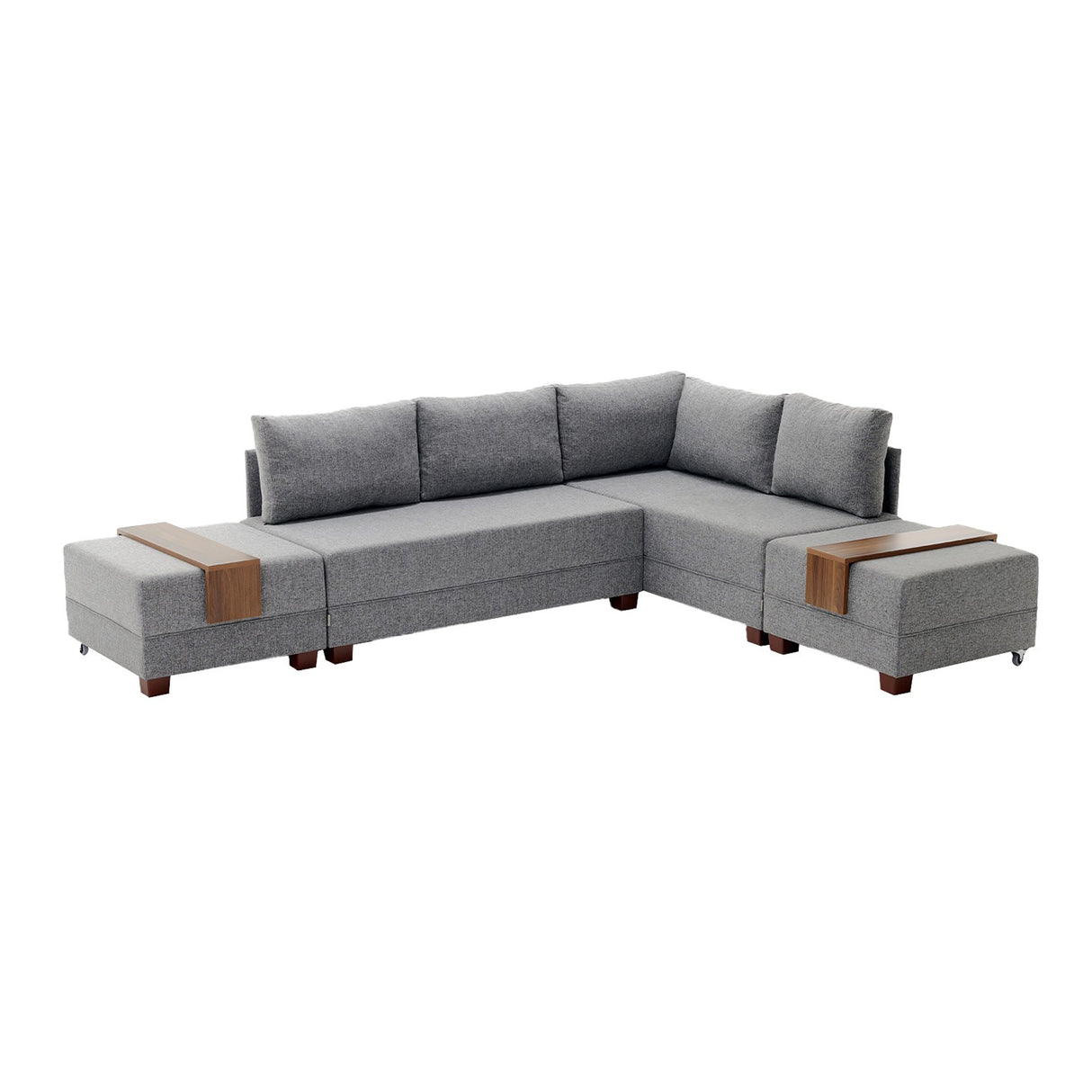 Sofá cama tela gris - XXL 280 x 210 - Derecha - Fly