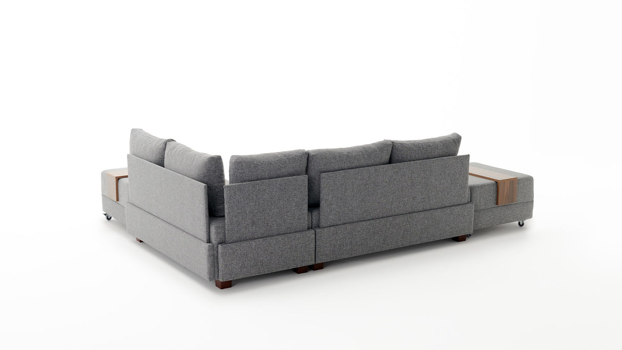 Sofá cama tela gris - XXL 280 x 210 - Derecha - Fly