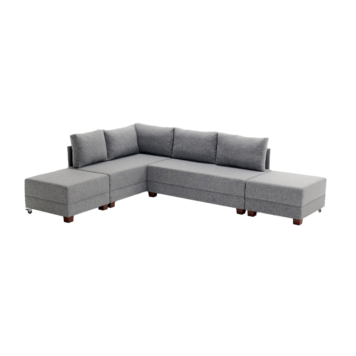 Sofá cama tela gris - XXL 280 x 210 - Izquierdo - Fly