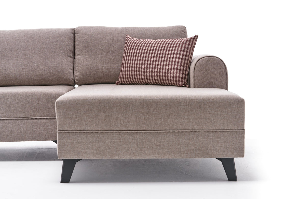Banken - Slaapbank Beige stof - U - bank - XXL 300x202x152cm - Belen - Dimehouse