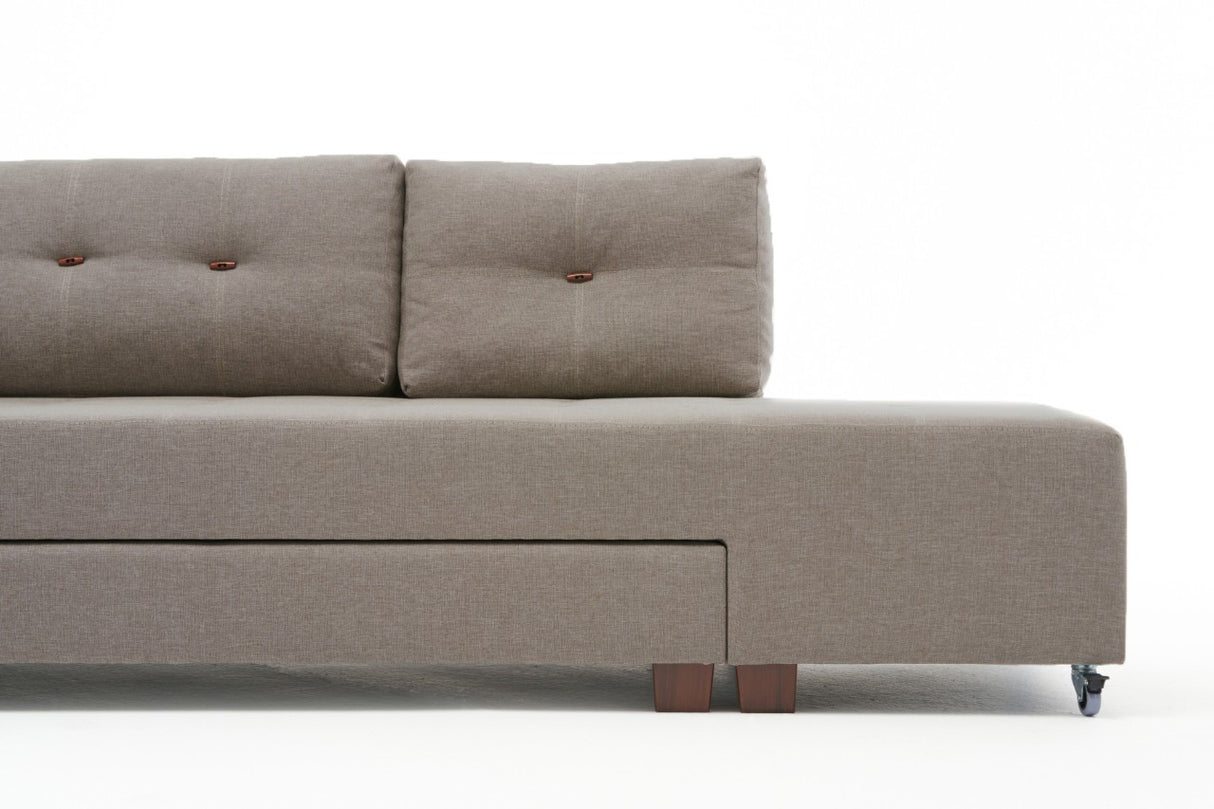 Sofá cama tela topo - XL 280x206 cm - con ruedas - Izquierdo - Manama