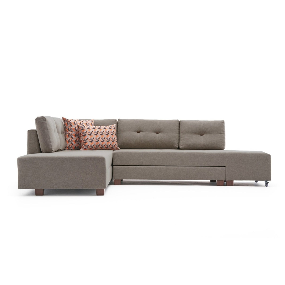 Sofá cama tela topo - XL 280x206 cm - con ruedas - Izquierdo - Manama