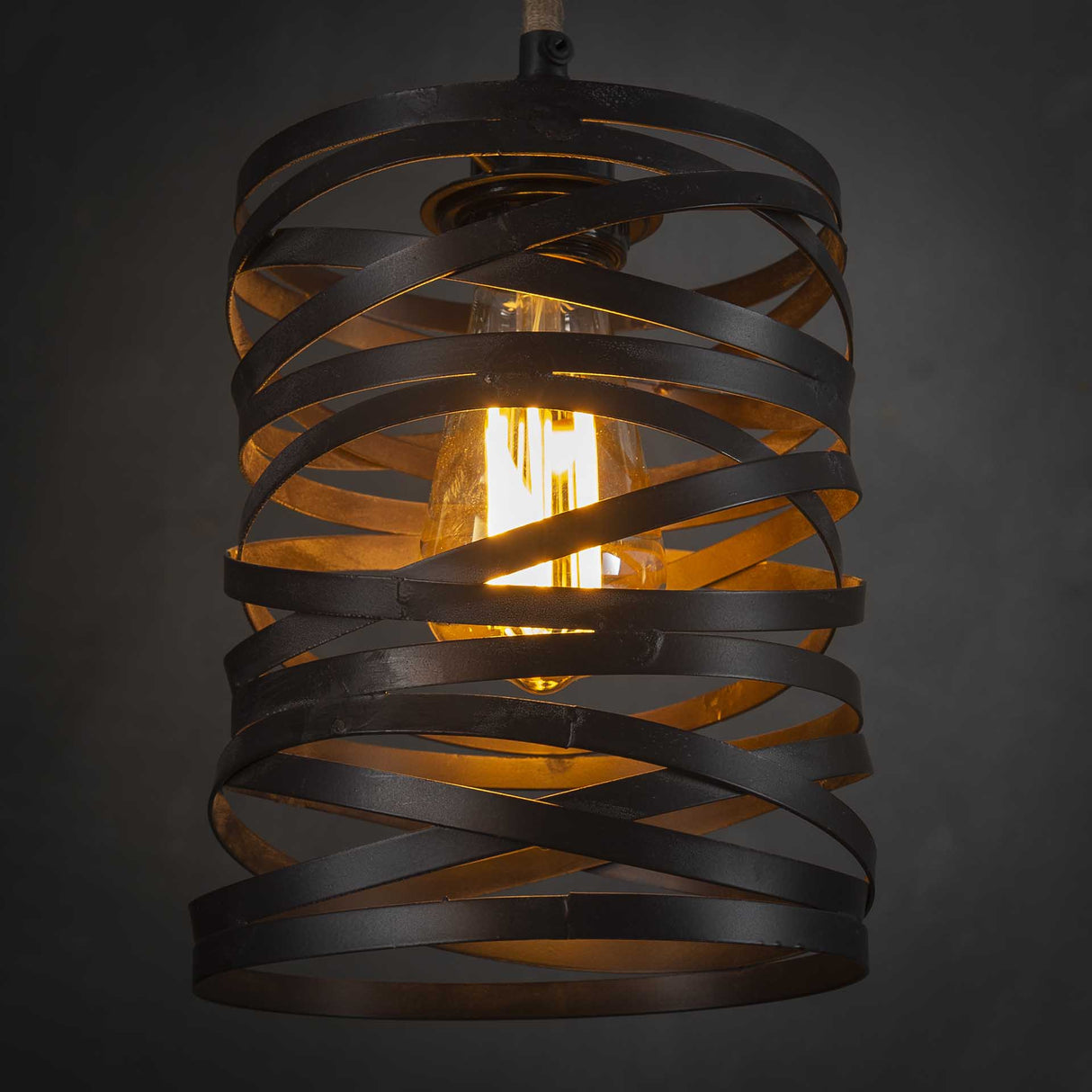 Lámpara de colgación industrial Twist Metal 7 luces