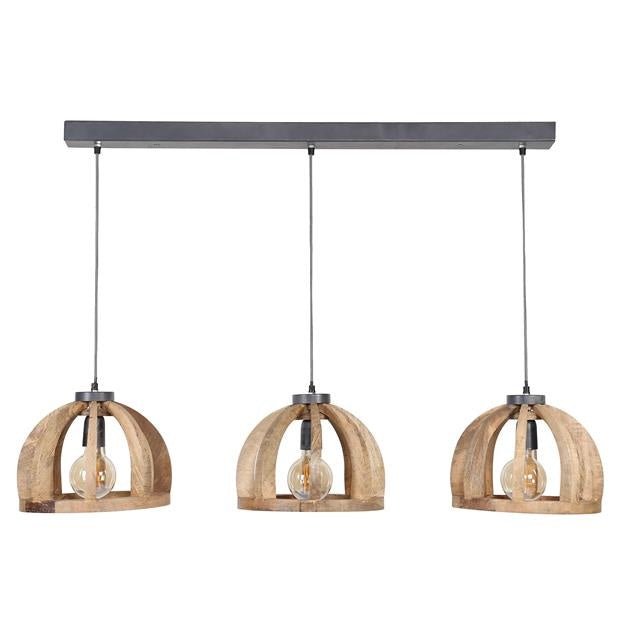 Lámpara colgante Madri DH Interior Mango LxAnxAl 102x38x35 Madera de mango Vista frontal de la foto en blanco
