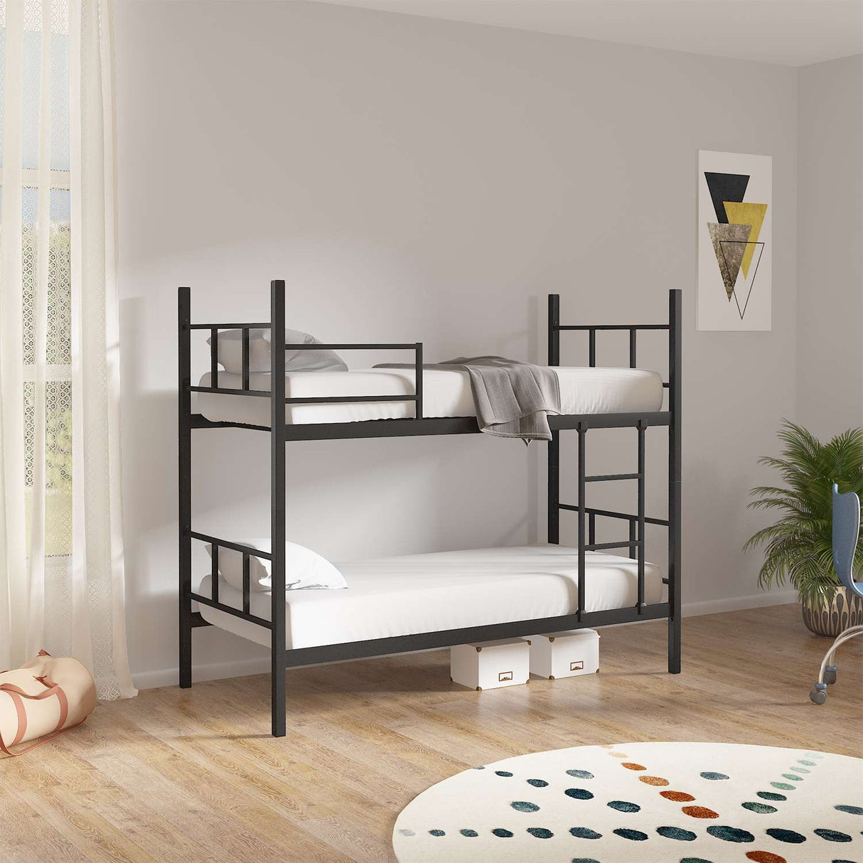 Cama literas Niños - Negro - 190x90 cm