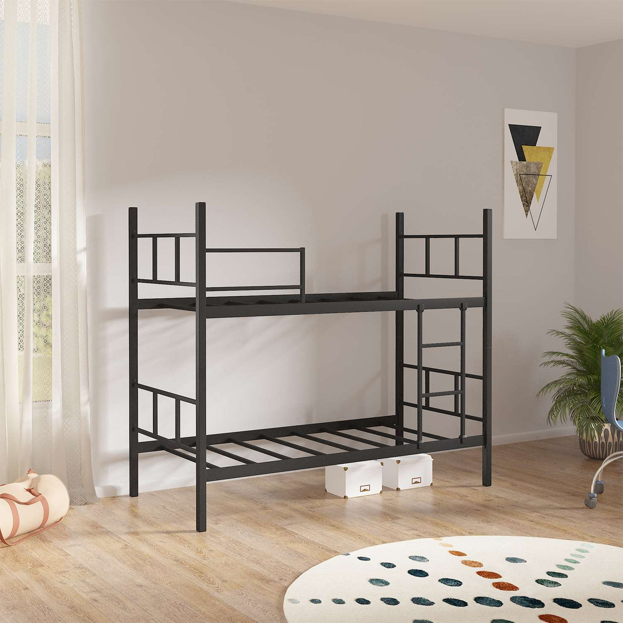 Cama literas Niños - Negro - 190x90 cm