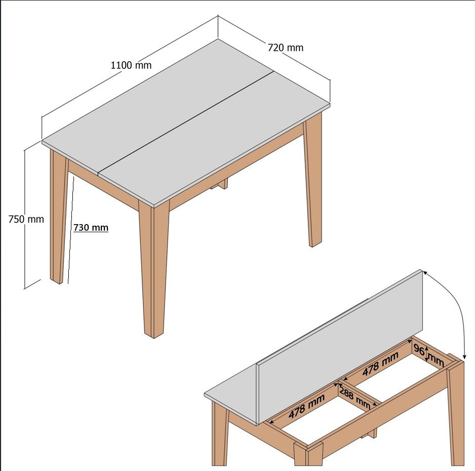 Mesa de cocina Kiev ovalada en nogal con compuesto de madera recubierta de melamina negra Nogal negro