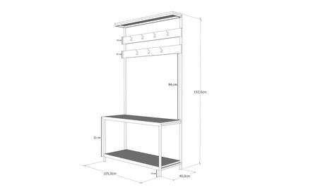 Mueble de guardarropa Perchero Natural Gorne