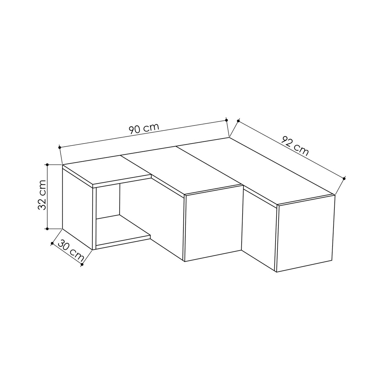 Muebles de TV Compact White Melamine 90x32x92 cm
