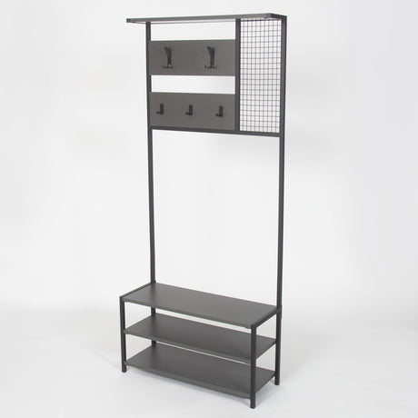 Mueble de guardarropa Perchero Antracita Melamina Novad - Con estantes