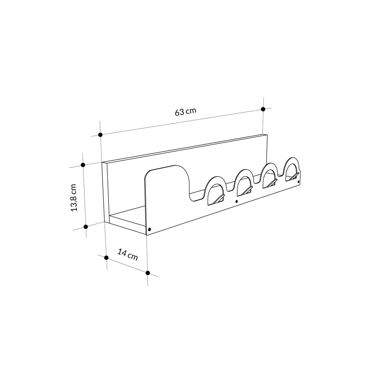 Perchero de Metal Liara - 63 cm