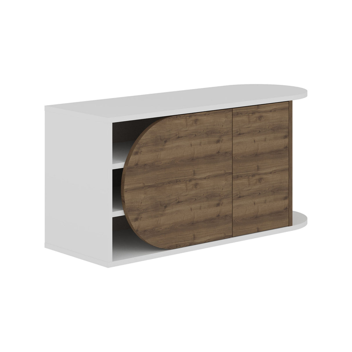 Schoenenkasten - Schoenenkast Nova Shoe Bench Naturel Wit Melamine 104x50x37 cm - Dimehouse