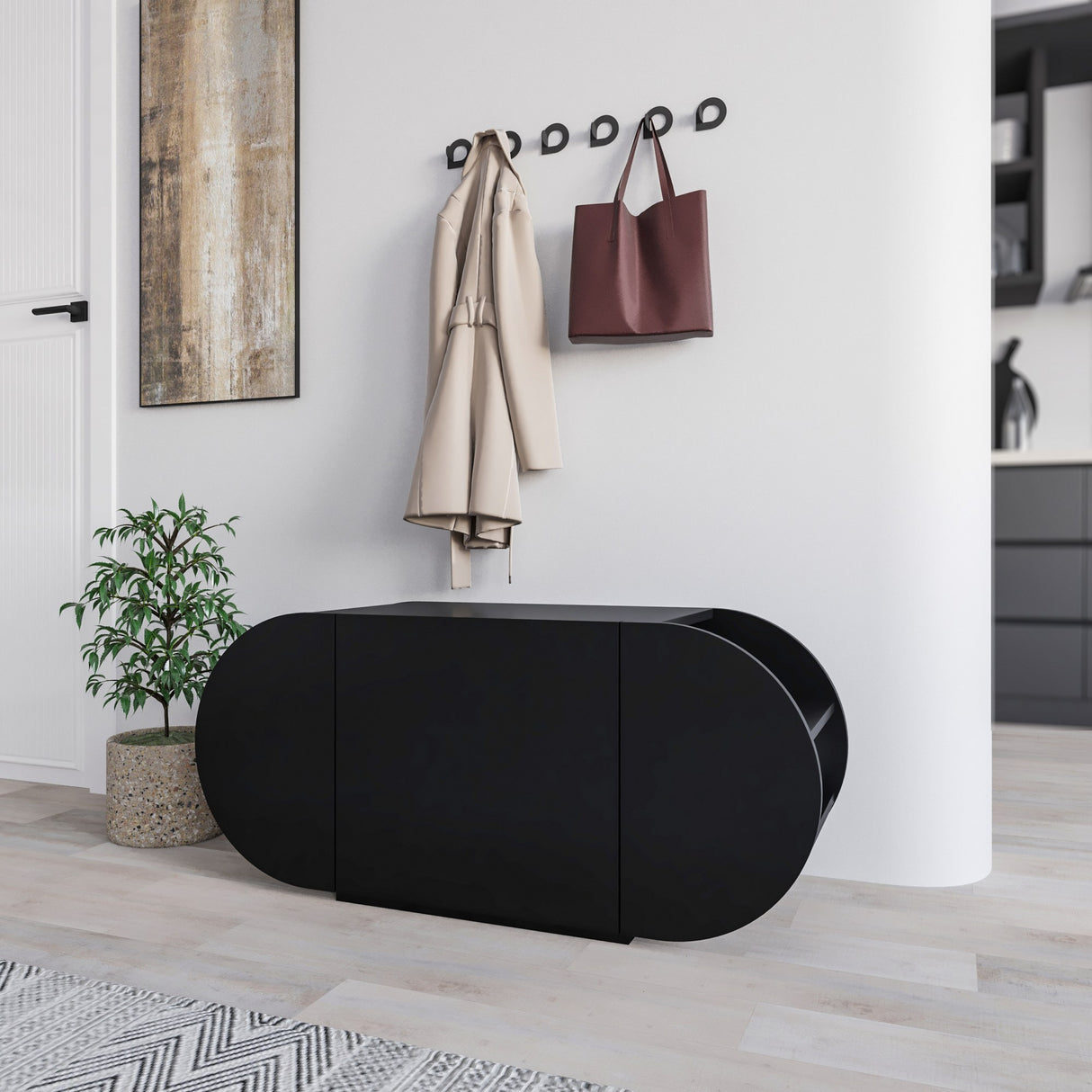 Schoenenkasten - Schoenenkast Pozy Shoe Bench Zwart Melamine 110x50x40,4 cm - Dimehouse