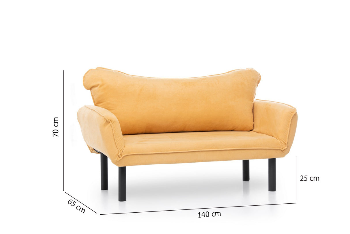 Sofá cama Terciopelo amarillo mostaza - dos personas - Chatto
