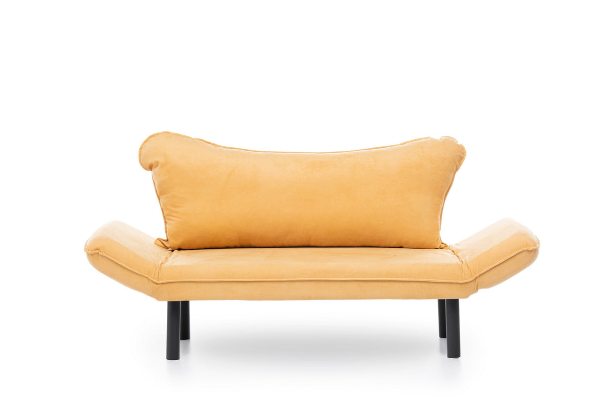 Sofá cama Terciopelo amarillo mostaza - dos personas - Chatto