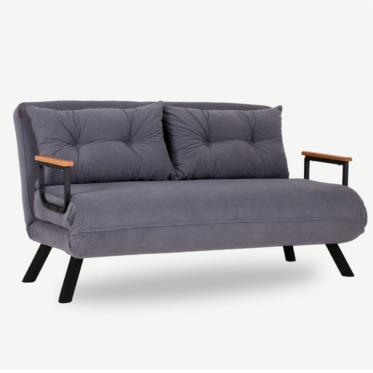 Sofá cama de tela gris grafito 2 plazas - Sando