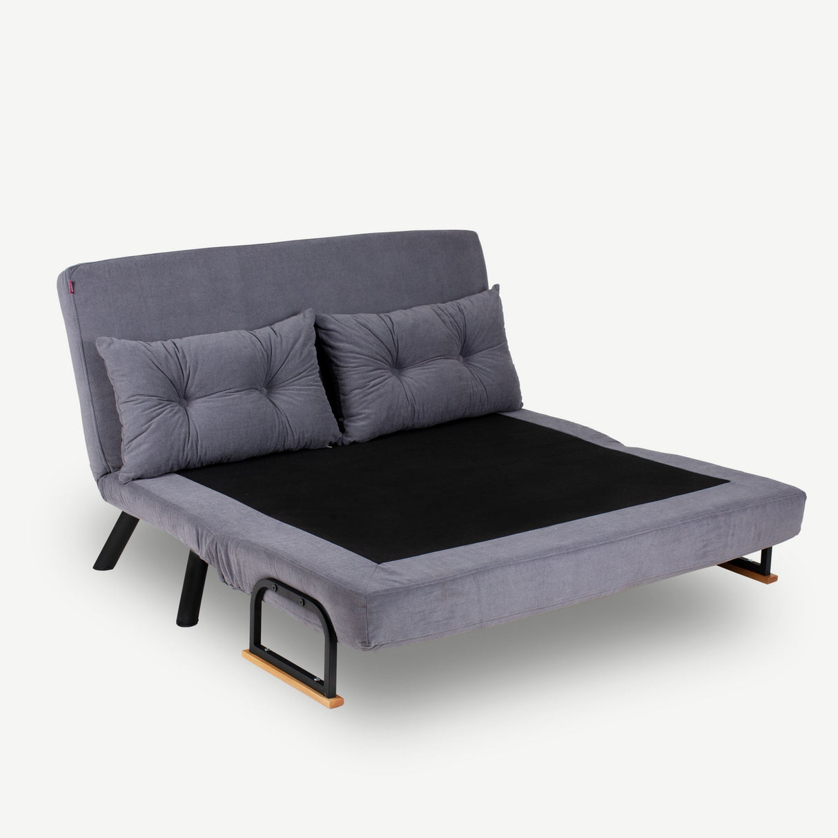 Sofá cama de tela gris grafito 2 plazas - Sando